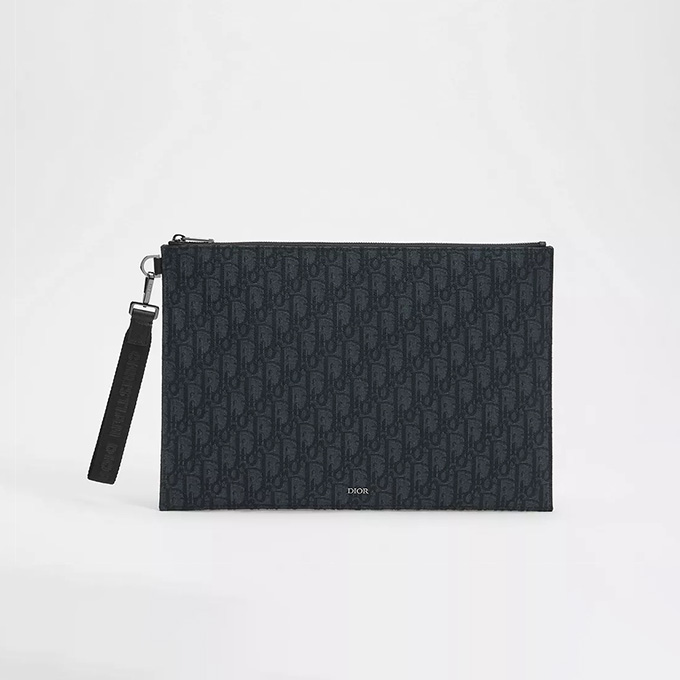 dior oblique a5 zipper clutch pouch